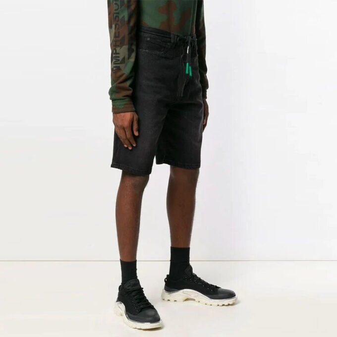 Off-White Men’ s Zipper Ordinary Version Black Shorts