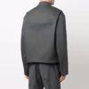 Off-White Men’ s Zipper Shirt Jacket Loose Fit Dark Grey
