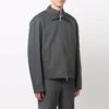 Off-White Men’ s Zipper Shirt Jacket Loose Fit Dark Grey