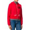 Off-White Micro Mark Hooded Casual Zipper Hoodie Jacket Loose Fit Red
