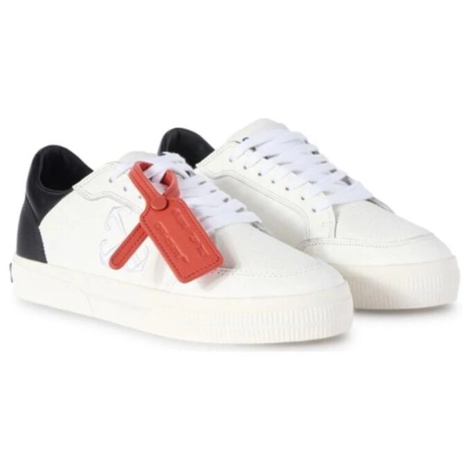Off-White New Low Vulcanized Leather Sneakers “White Black”