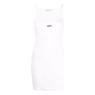 Off-White Off Stamp Basic Rib Dress “White”