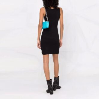 Off-White Off-Stamp Ribbed Dress “Black”