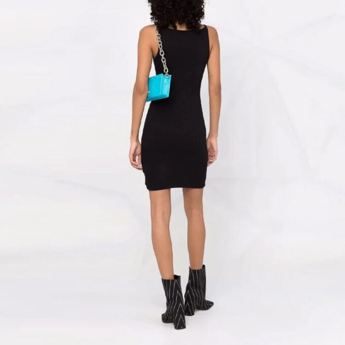 Off-White Off-Stamp Ribbed Dress “Black”