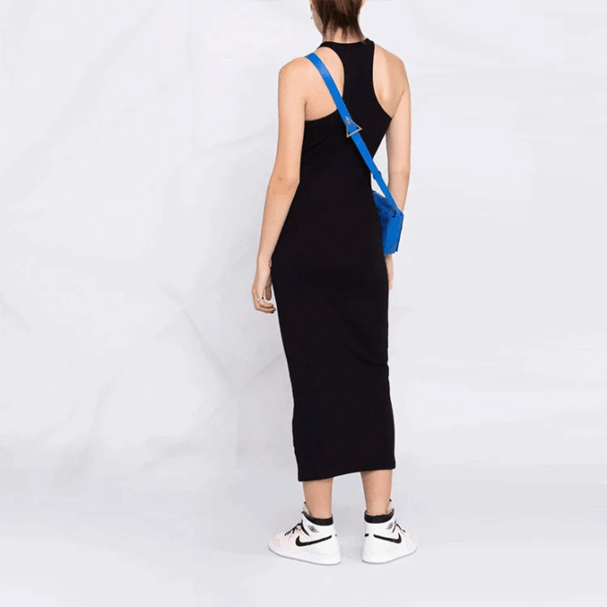 Off-White Off-Stamp Ribbed Dress “Black”