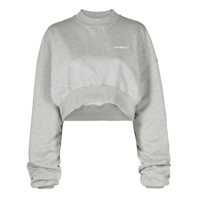Off-White Oversized-sleeve Cropped Sweatshirt “Grey”