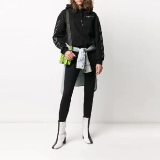 Off-White Pattern Printing Hoodie Loose Fit Black