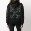 Off-White Pattern Printing Hoodie Loose Fit Black