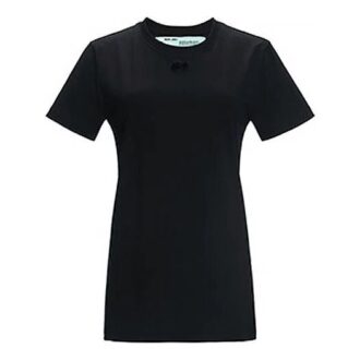 Off-White Round Neck Pullover Short Sleeve Black