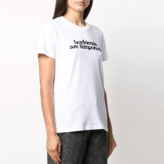 Off-White Slogan Alphabet Printing Short Sleeve Slim Fit Version White