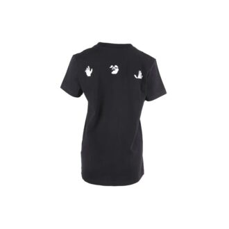 Off-White Slogan Printing Short Sleeve Slim Fit Black T-Shirt