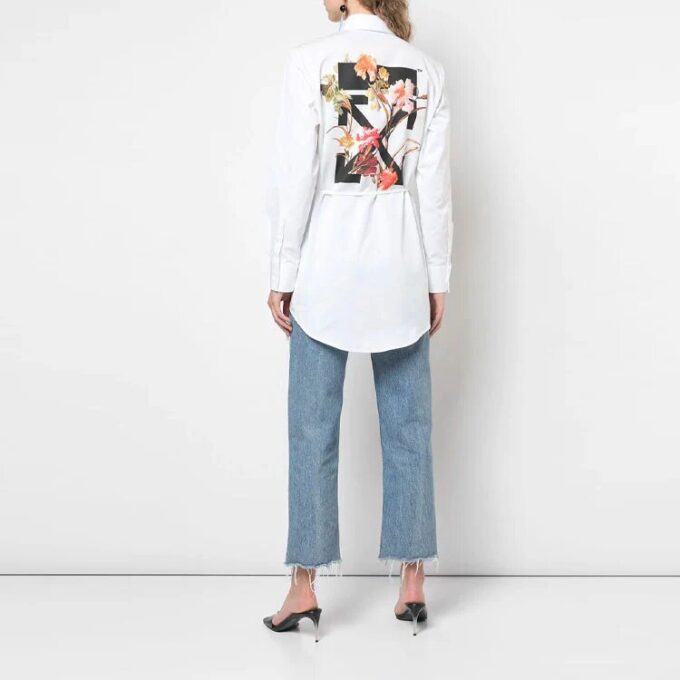 Off-White Small Logo Lacing Printing Shirt White