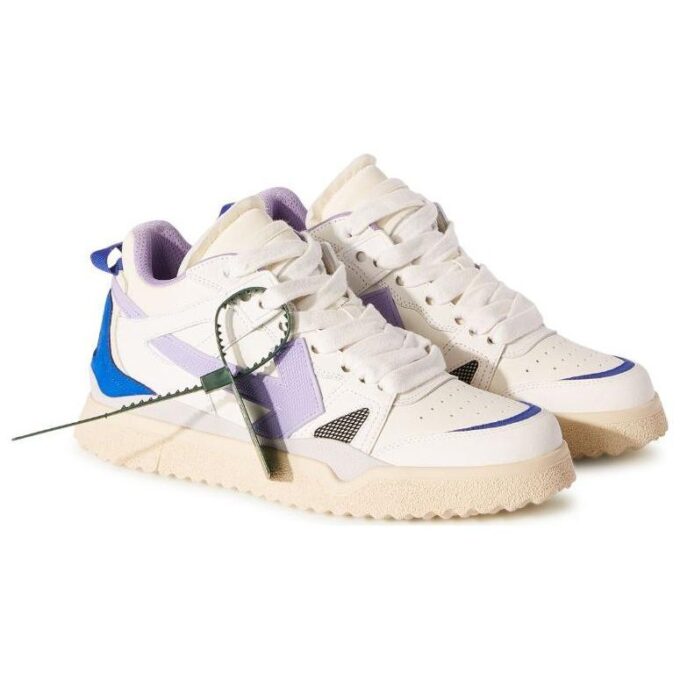 Off-White Sponge Mid-Top Sneakers “White Blue Purple”
