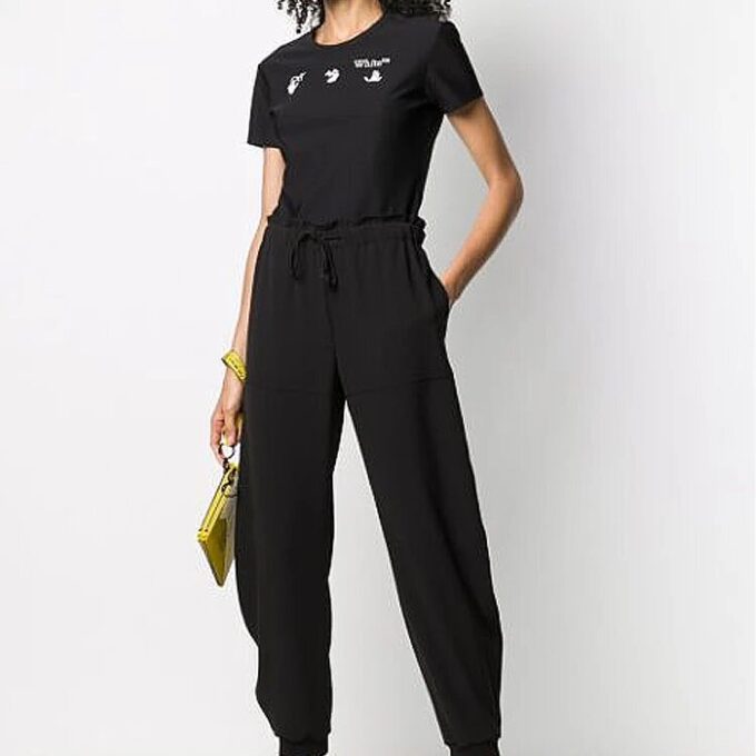 Off-White SS20 Exclusive logo Applique Close-fitting Short-sleeve Tee Black