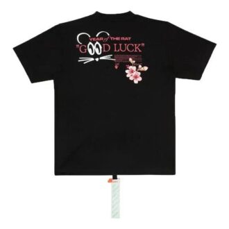 Off-White SS20 Lunar New Year “Year Of The Rat Good Luck” Peach Blossom Round Neck Short Sleeve