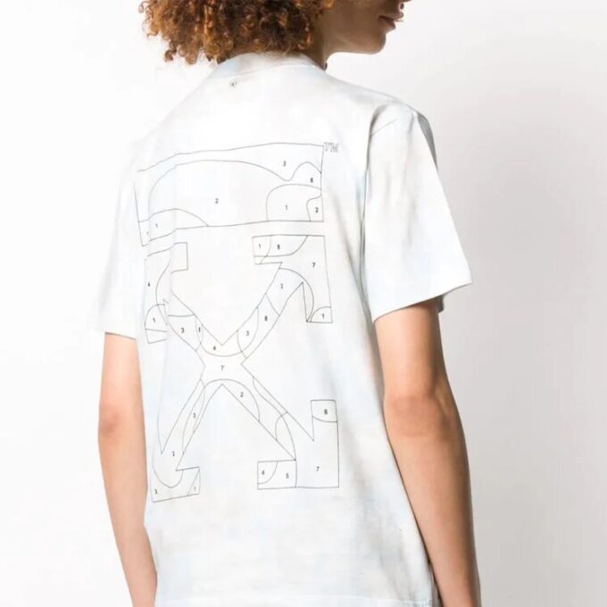 Off-White SS20 Tie-Dye Puzzle Printed White