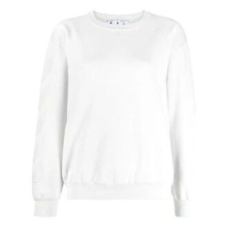 Off-White SS21 Arrow Logo Printing Sports Round Neck Hoodie Version White