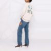 Off-White SS21 Arrows Plaid Flowers Printing Loose Fit Creamy White Hoodie