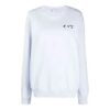 Off-White SS21 Chest Logo Embroidered Round Neck Light Blue Hoodie