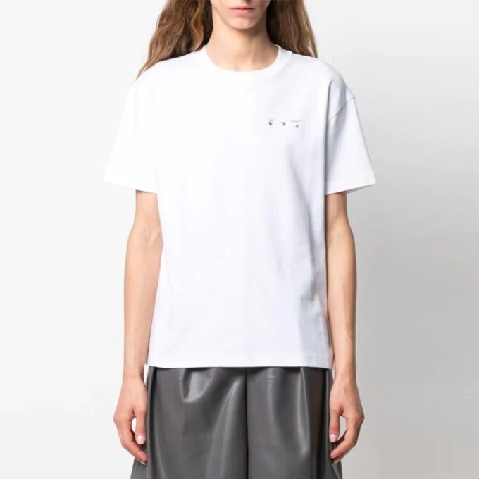 Off-White SS21 Floral Printing Short Sleeve Slim Fit Version White