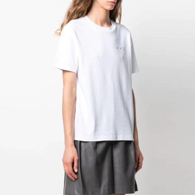 Off-White SS21 Floral Printing Short Sleeve Slim Fit Version White