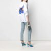 Off-White SS21 Flower Arrows Logo Embroidered Hoodie Loose Fit White