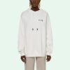 Off-White SS21 Logo Embroidered Arrow Hoodie Loose Fit White