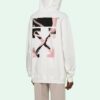Off-White SS21 Logo Embroidered Arrow Hoodie Loose Fit White