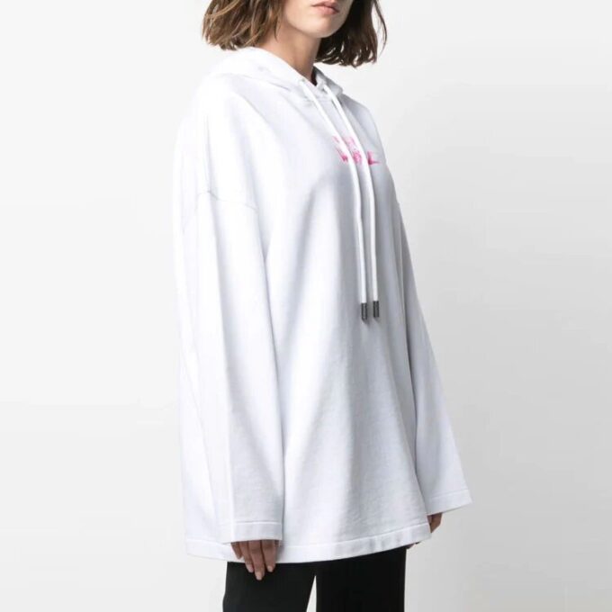 Off-White SS21 Logo Printing Hoodie Version White