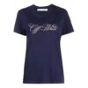 Off-White SS21 Logo Printing Short Sleeve Slim Fit Navy Blue T-Shirt