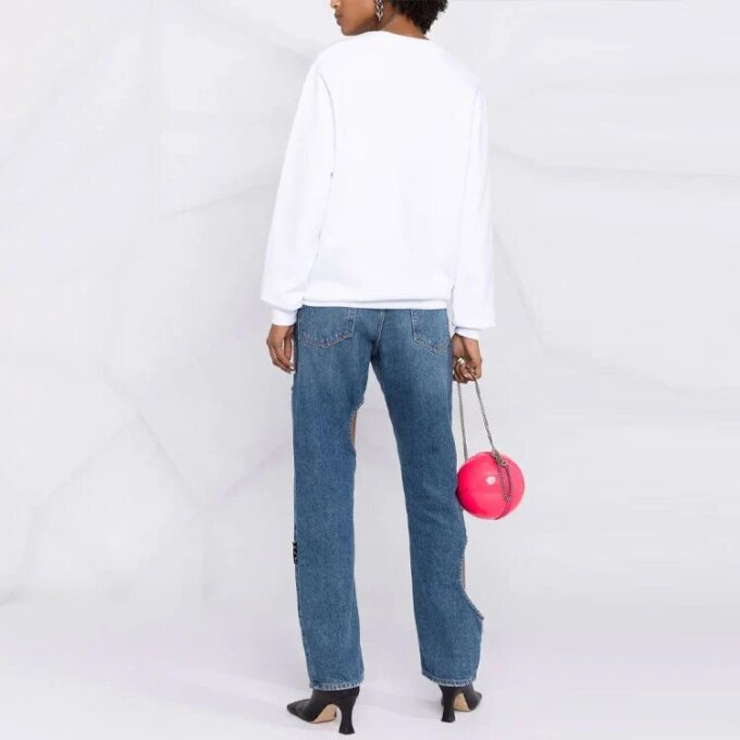Off-White SS21 Logo Printing Swea White