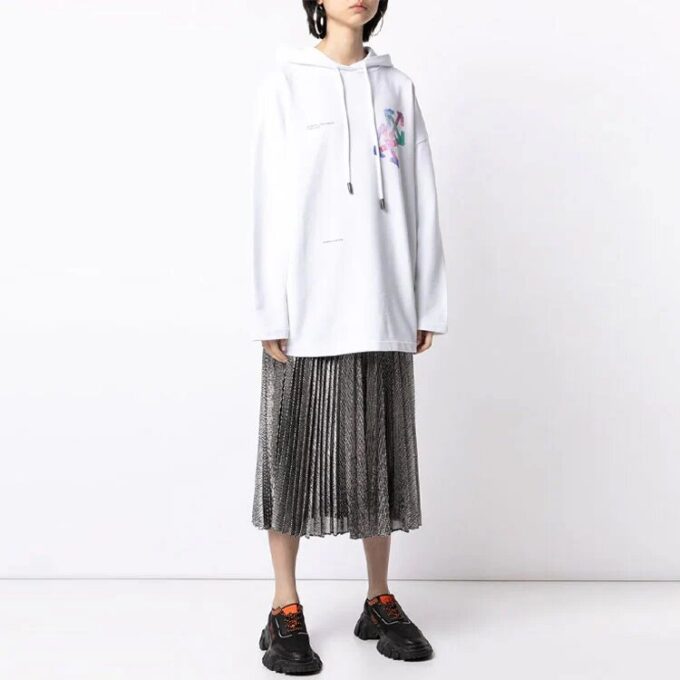 Off-White SS21 Logo Pullover Hoodie White