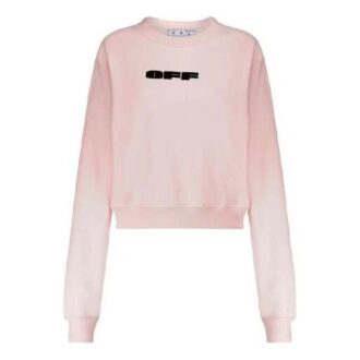 Off-White SS21 Logo Round Neck Hoodless Hoodie Pink
