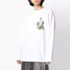 Off-White SS21 Pattern Printing Loose Round Neck Long Sleeves White Hoodie