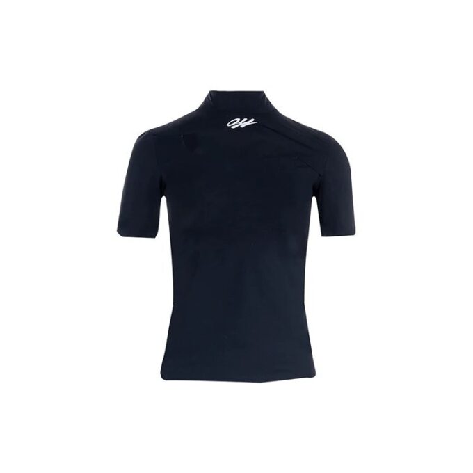 Off-White SS21 Printing Logo Tops Short Sleeve Slim Fit Version Black