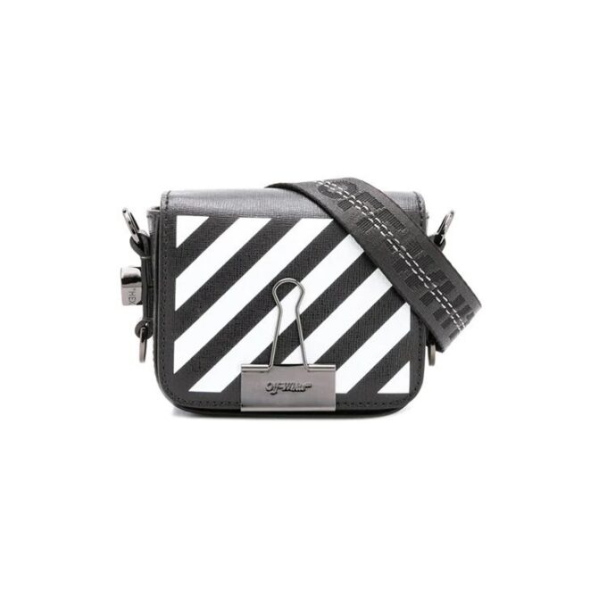 Off-White Stripe Mini shoulder bag Black/White