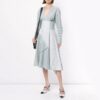 Off-White Stripe Tight Waist Cozy A Creamy White Dress