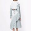 Off-White Stripe Tight Waist Cozy A Creamy White Dress