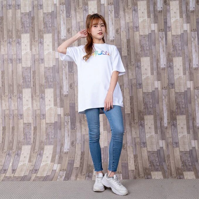 Off-White Tomboy Rainbow Logo Printing Short Sleeve Slim Fit White T-Shirt