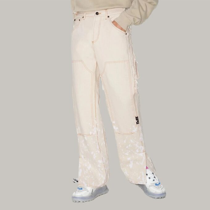 Off-White x Browns 50 Carpenter Mens Retro Loose Causal White Trousers