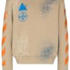 Off-White x Browns 50 Mens Paint-Splatter Round Neck Sweatshirt