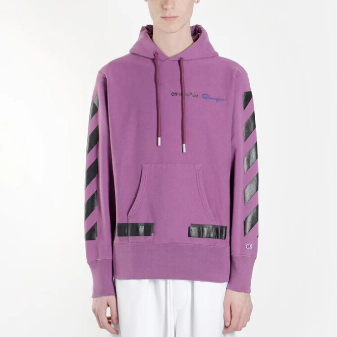 Off-White x Champion logo Sweater Purple