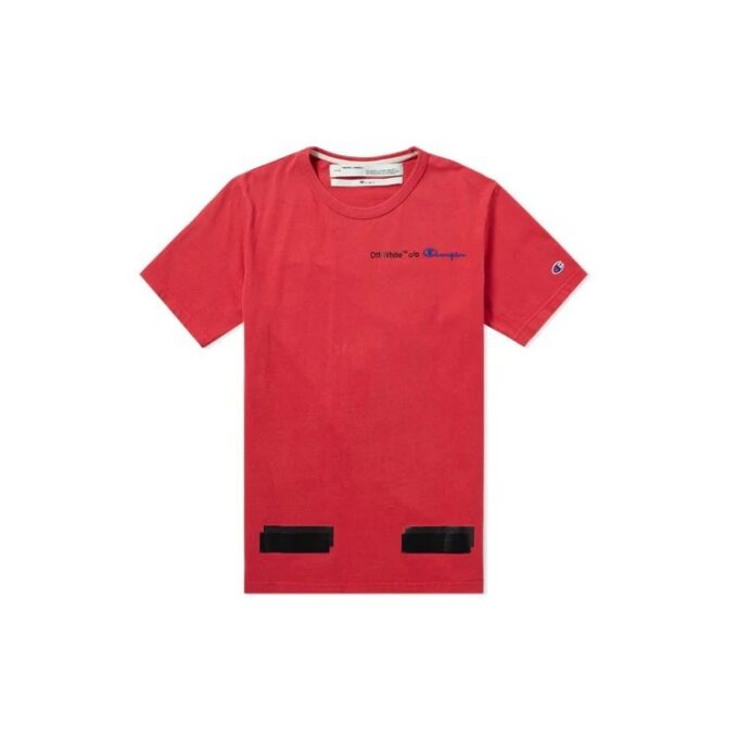 Off-White x Champion MENS Virgil Abloh Champion Tee Red