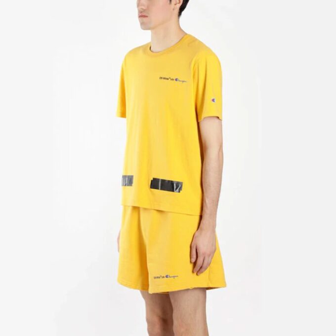 Off-White x Champion MENS Virgil Abloh Champion Tee Yellow