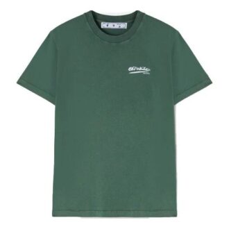 Off-White x Eden Rock St. Barth Crossover Solid Color Alphabet Printing Round Neck Short Sleeve Version Green T-Shirt Off-White x Eden Rock St. Barth Crossover Solid Color Alphabet Printing Round Neck Short Sleeve Version Green T-Shirt