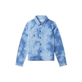 Off-White x END.CHEMICAL WASH Slim Back Arrow Tie Dye Denim Jacket Blue