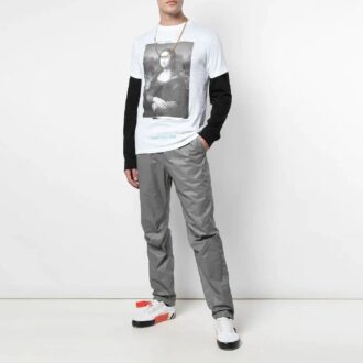 Off-White x MCA Crossover Mona Lisa Printing Round Neck Pullover Short Sleeve Slim Fit Version White Off-White x MCA Crossover Mona Lisa Printing Round Neck Pullover Short Sleeve Slim Fit Version White