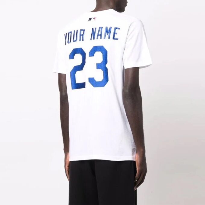 Off-White x New Era x MLB Crossover SS22 LA Dodgers Logo Printing Short Sleeve Ordinary Version White