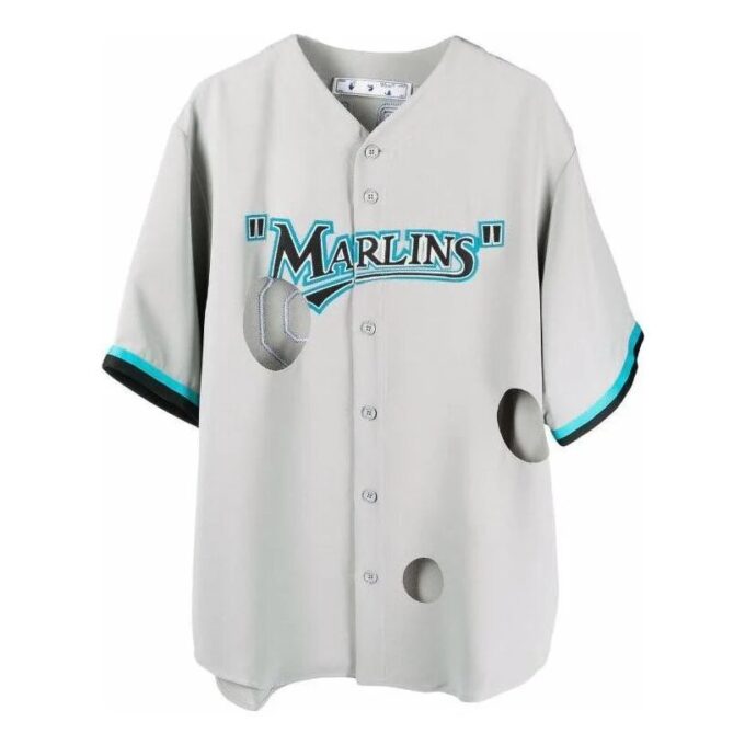 Off-White x New Era x MLB Miami Marlins Shirt “White Blue Black”