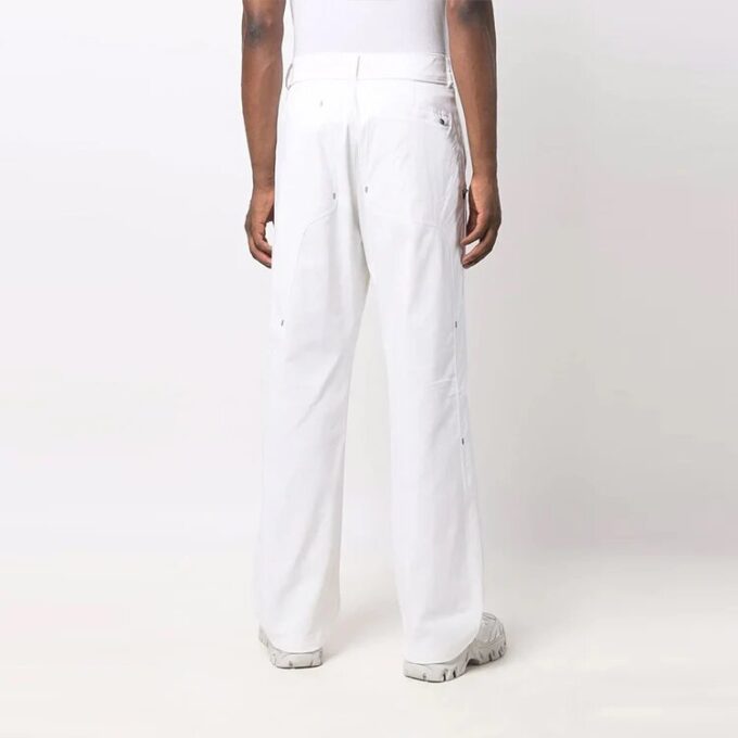 Off-White x Nike Crossover Solid Color Small Logo Printing Straight-Leg Casual Pants/Trousers White